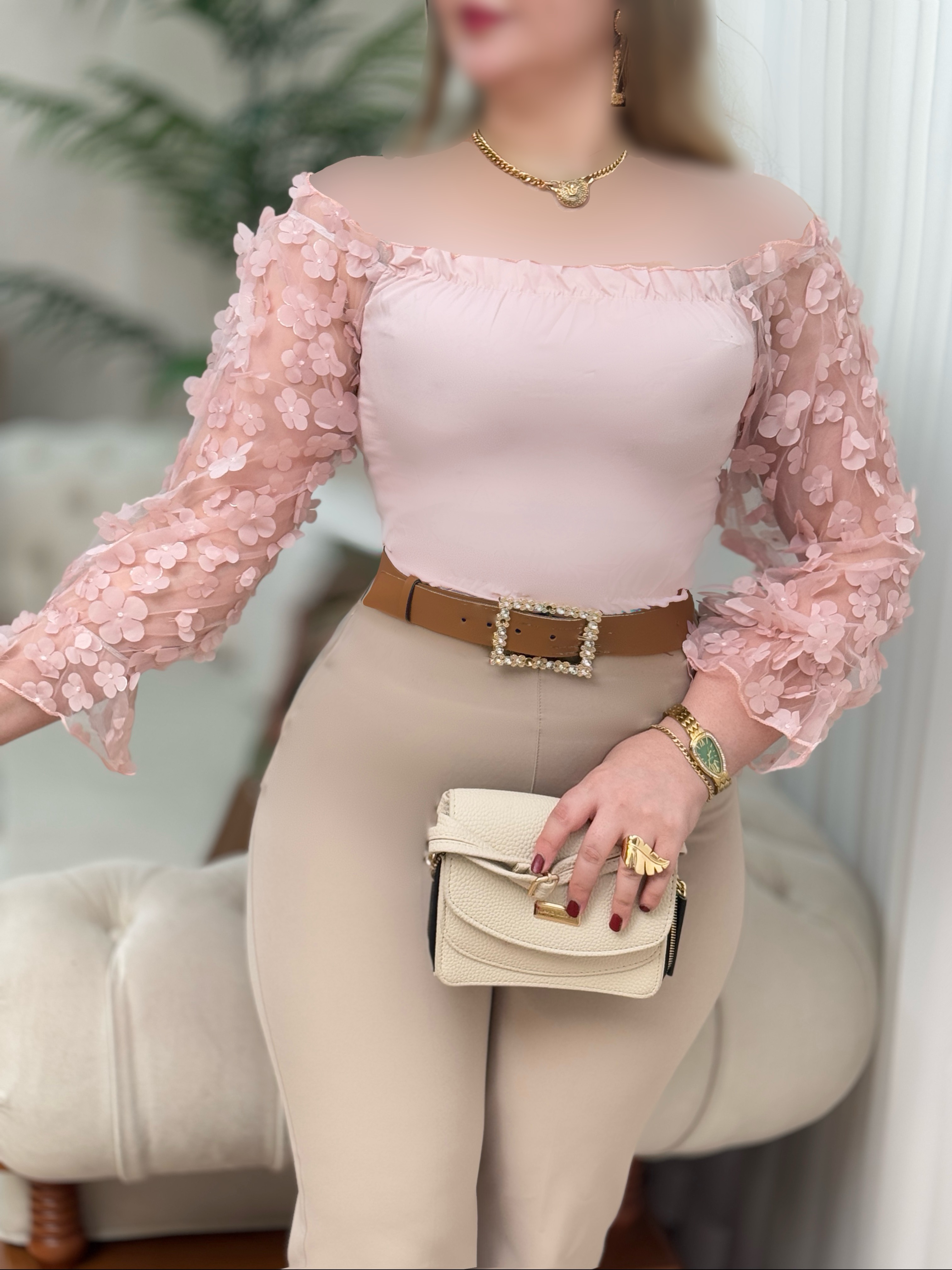 شومیز آستین گل 2895