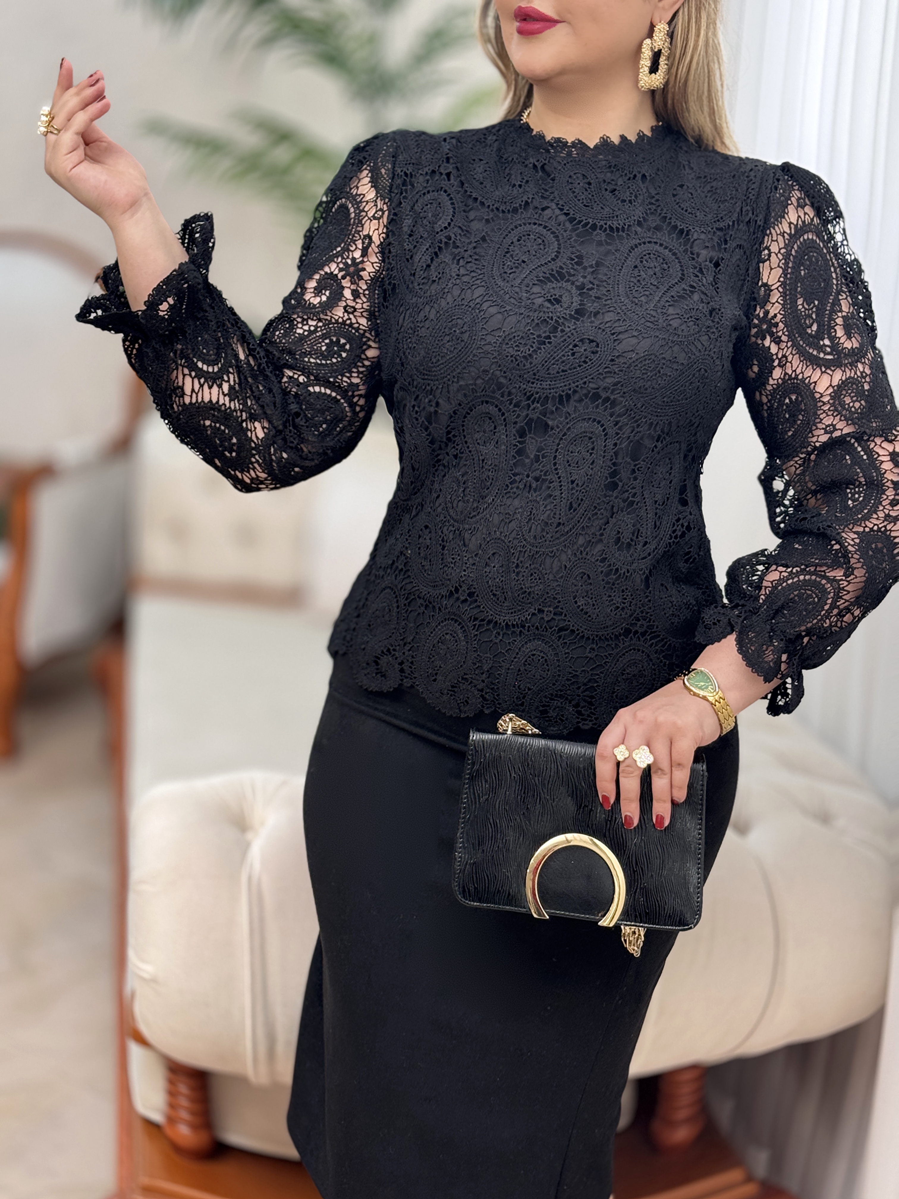 شومیز دانتل ترنج 2910