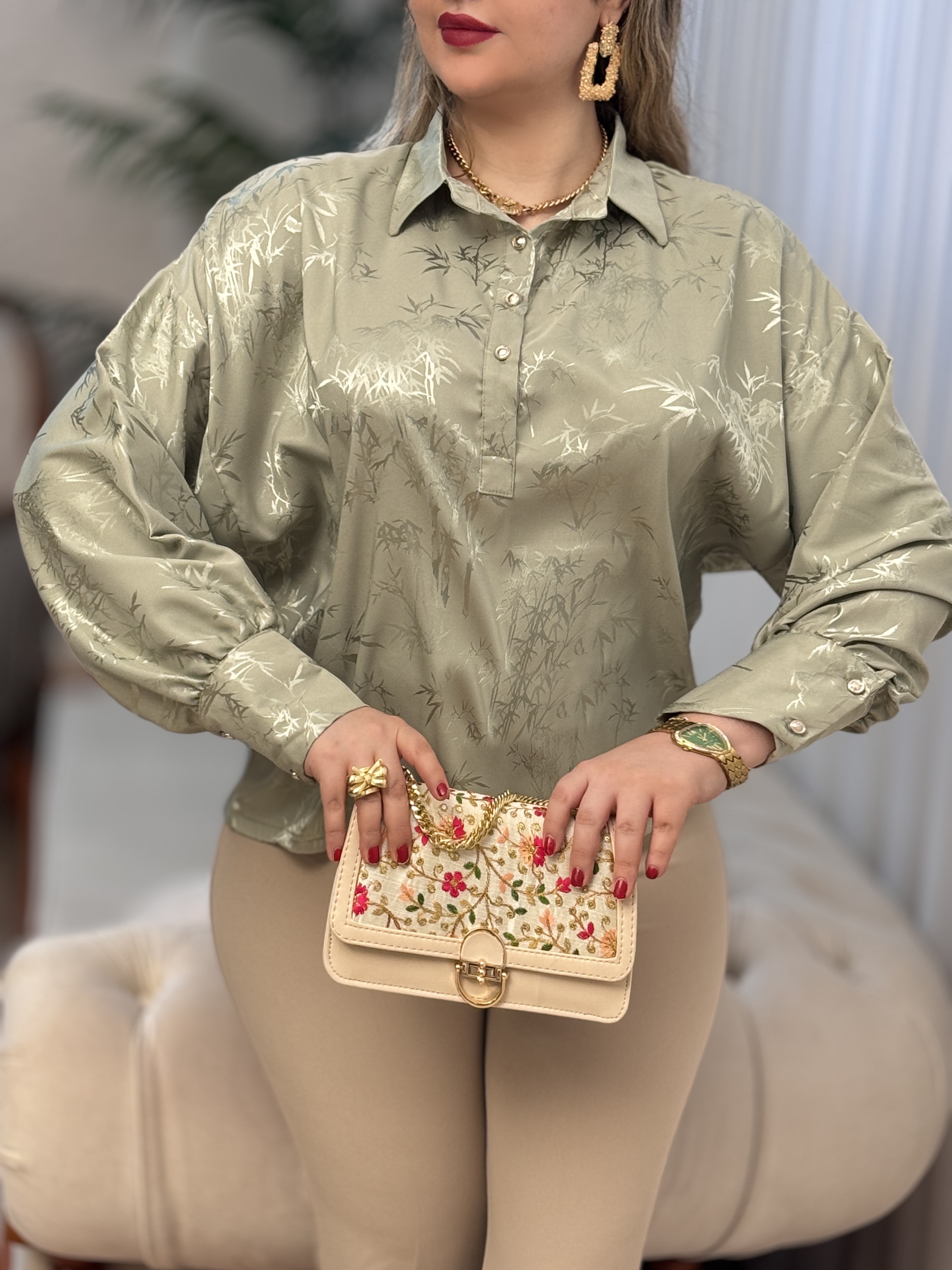 شومیز ساتن برکه 2962