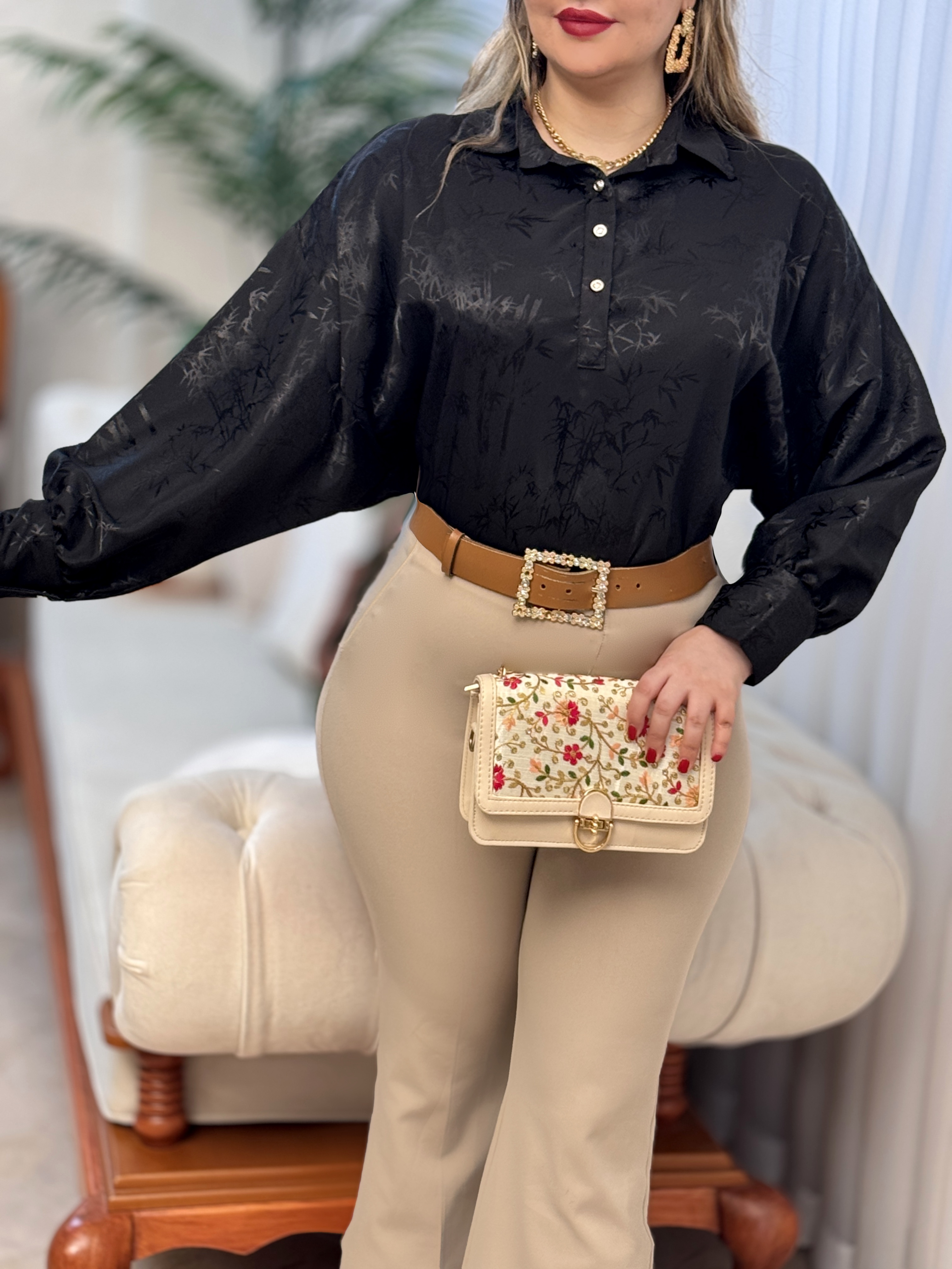 شومیز ساتن برکه 2962