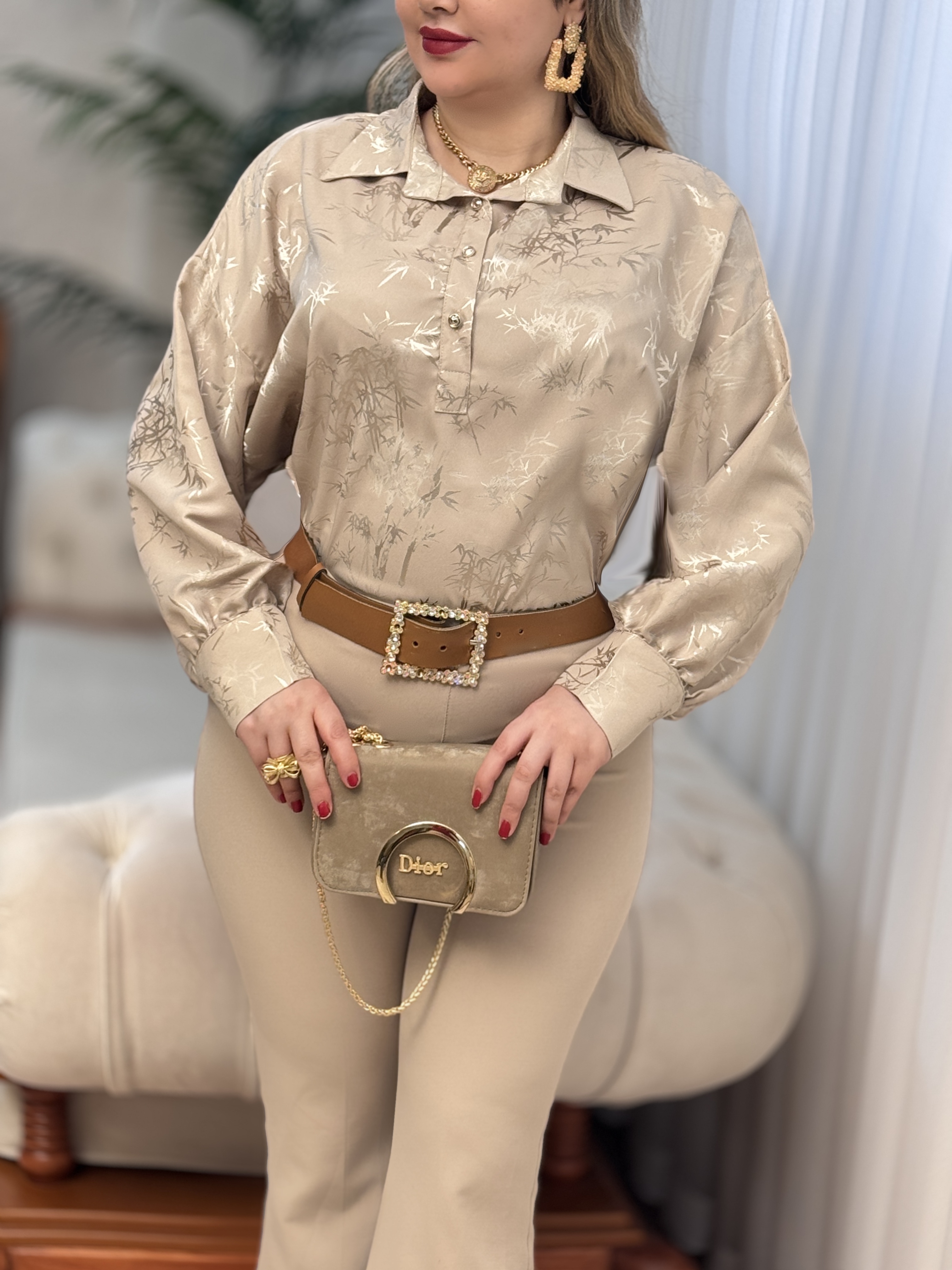 شومیز ساتن برکه 2962