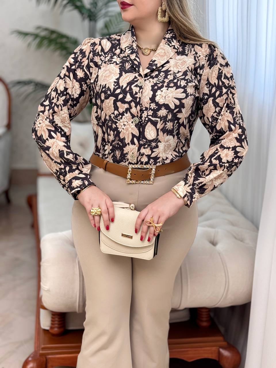 شومیز الیزه ماه گل 3003