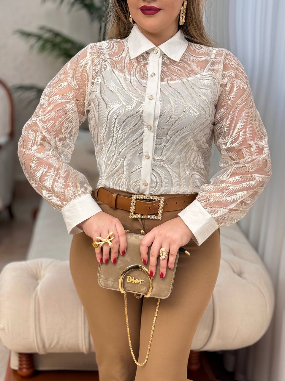 شومیز دانتل به رخ 3007