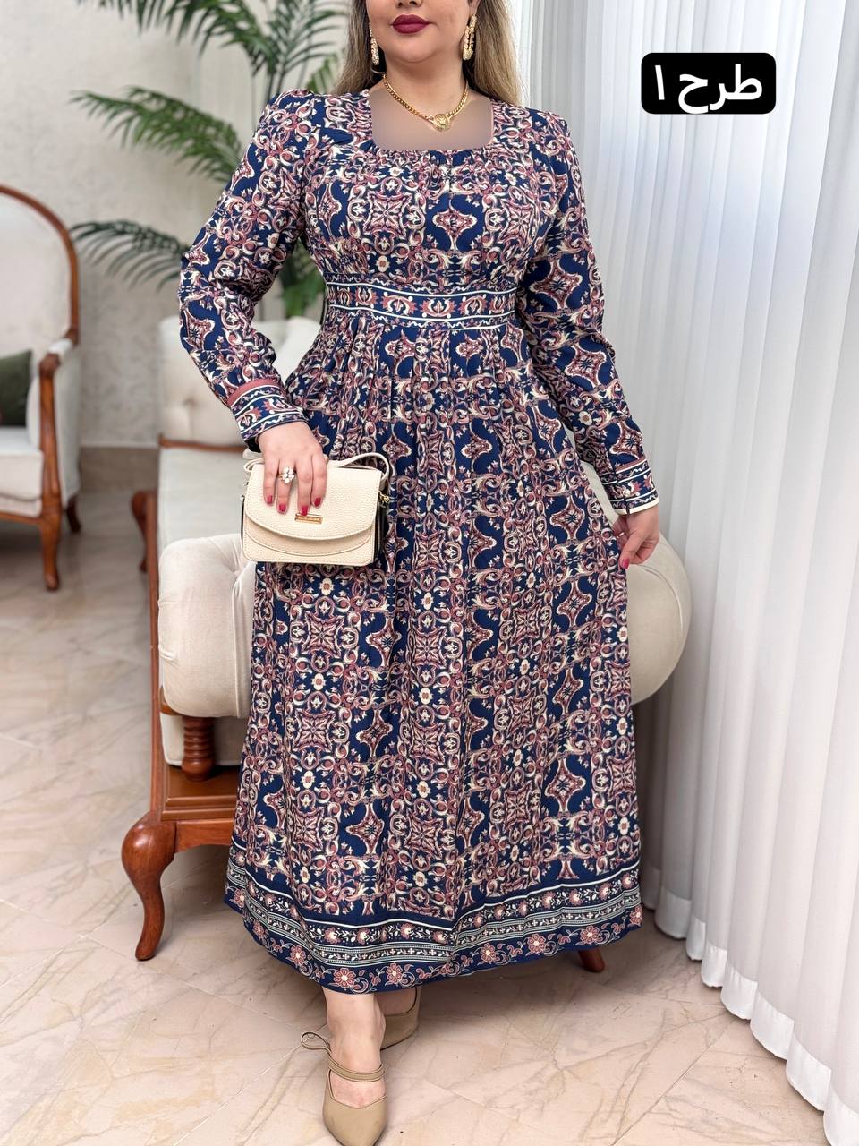 پیراهن یقه خشتی 2441
