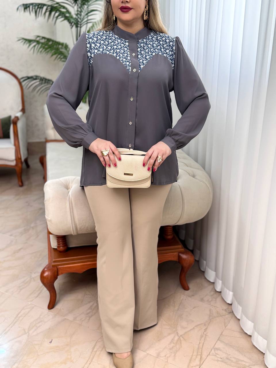 شومیز کرپ حریر جان آرا 3032