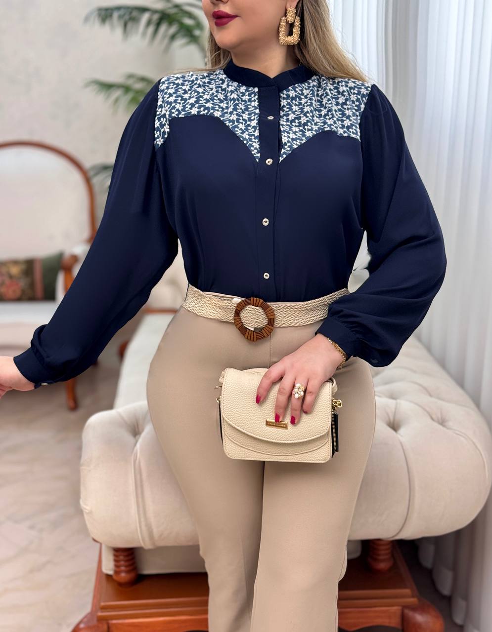 شومیز کرپ حریر جان آرا 3032