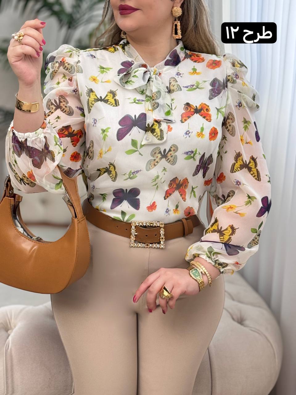 شومیز حریر ماه سو 3035