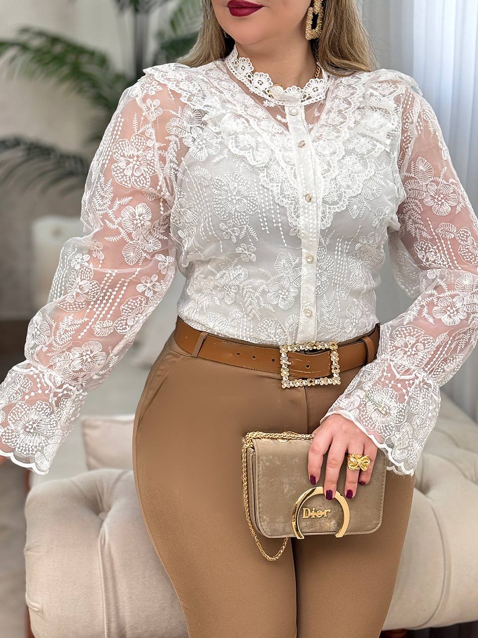 شومیز دانتل به نگار 3040