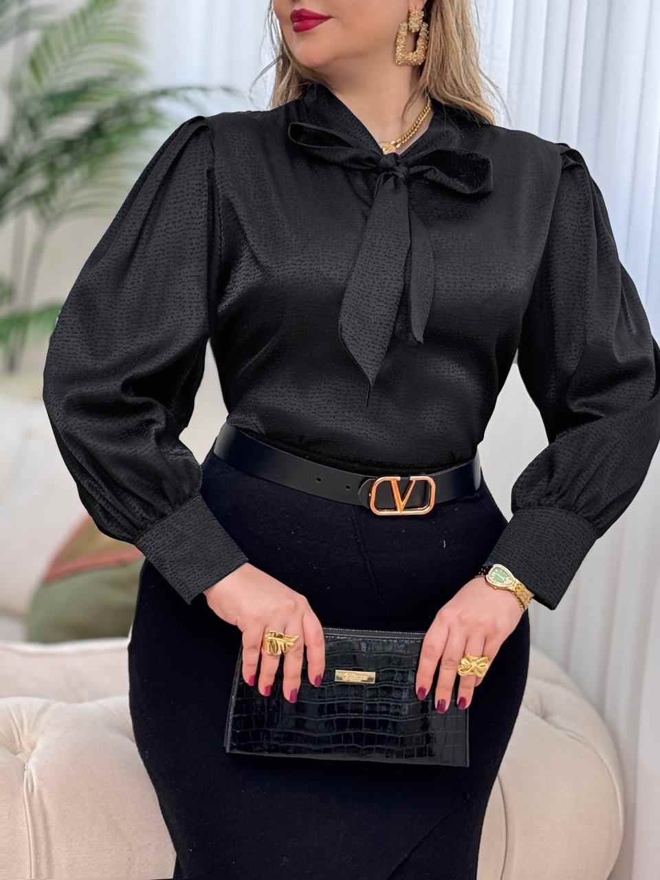 شومیز ساتن کرواتی پروین 3041