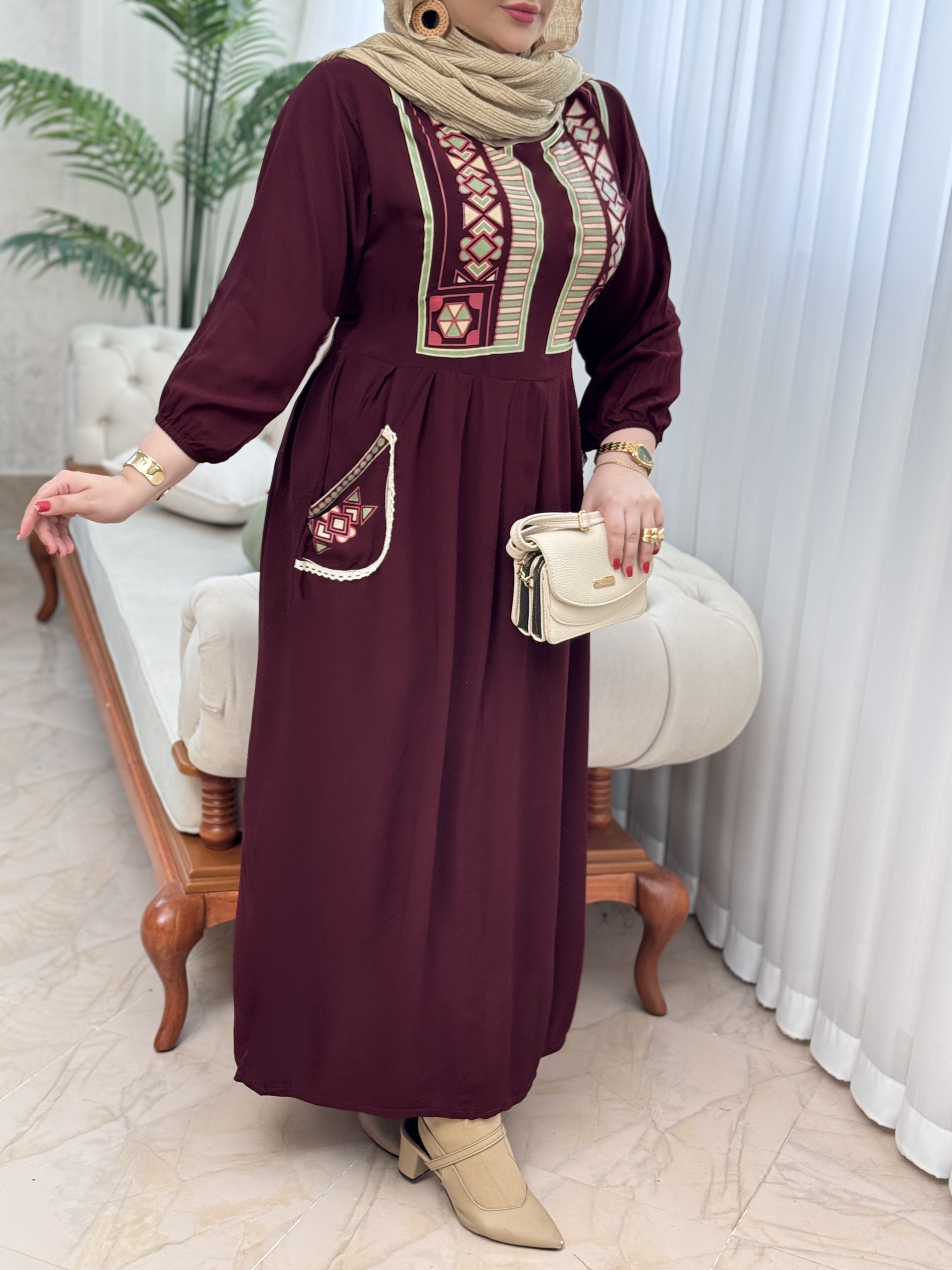 پیراهن نخی شیدا 3082