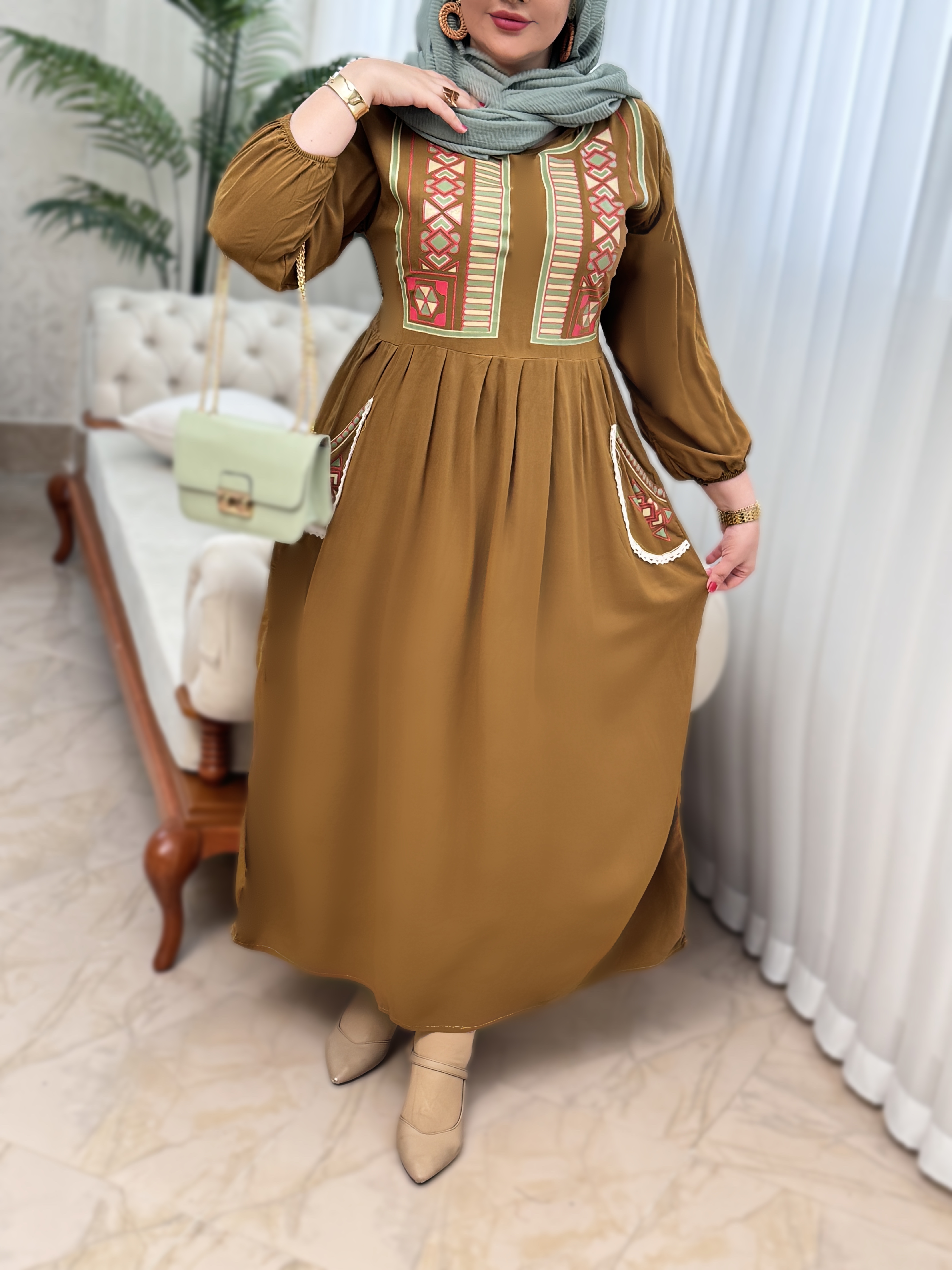 پیراهن نخی شیدا 3082