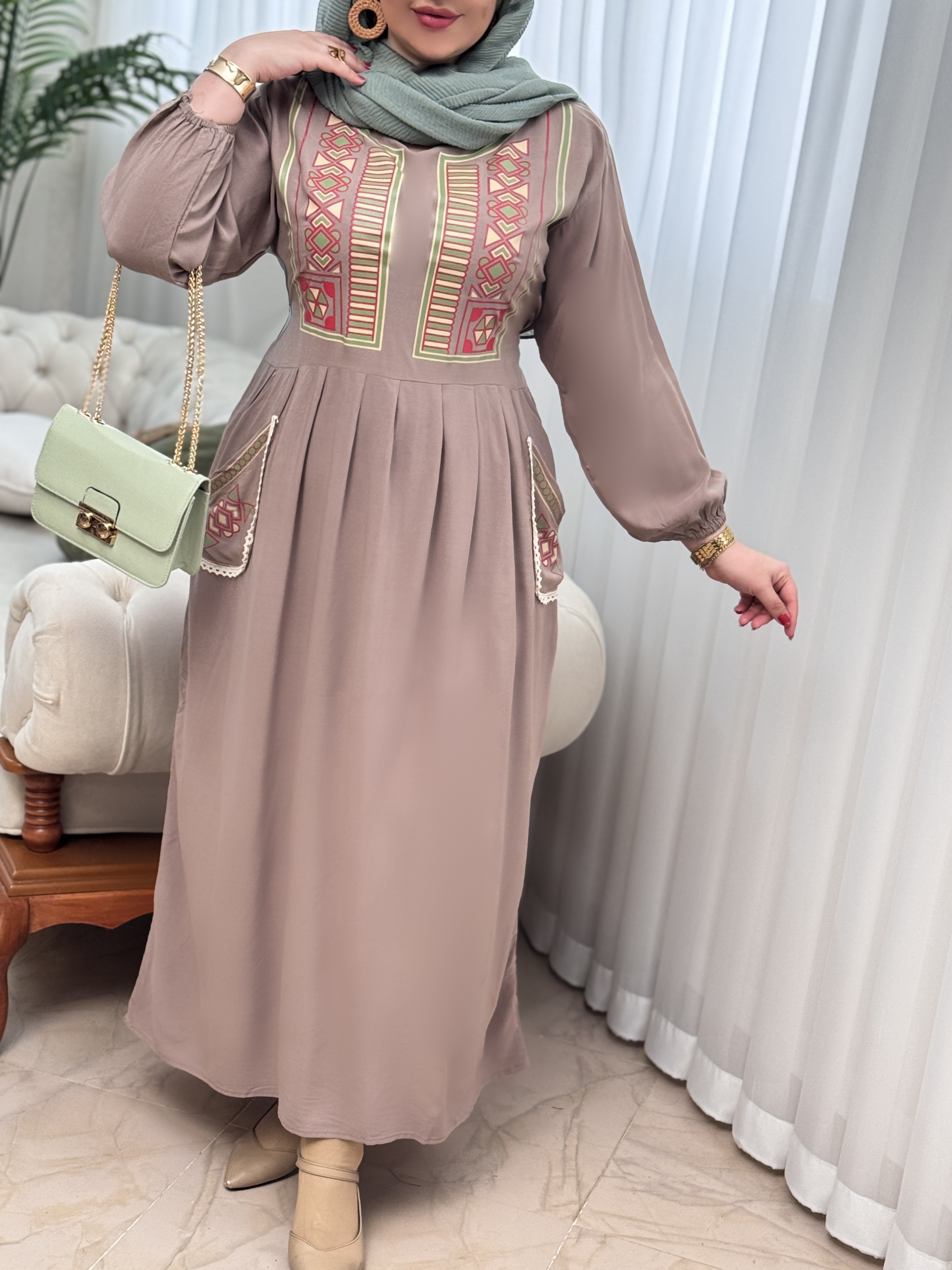 پیراهن نخی شیدا 3082