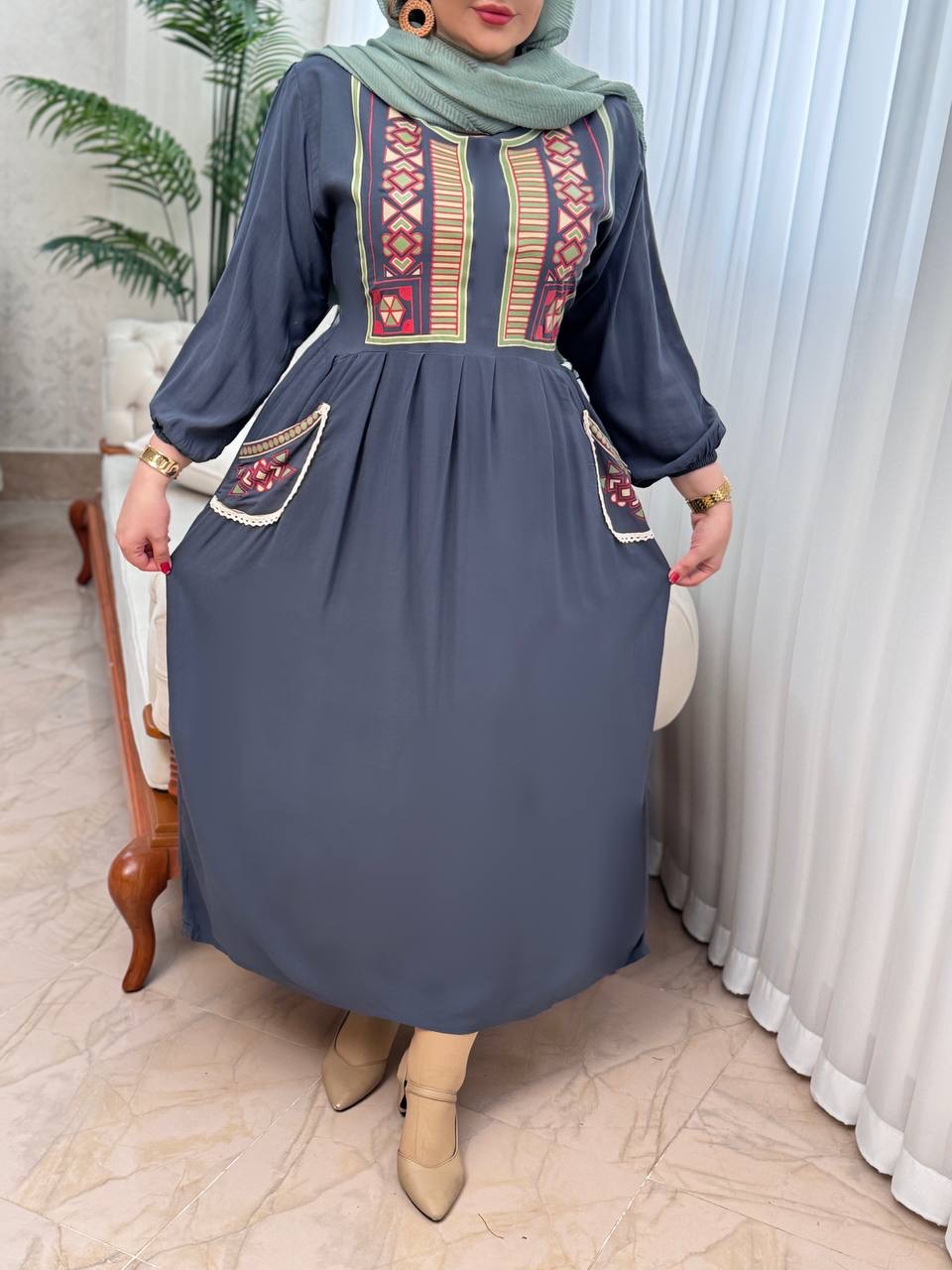 پیراهن نخی شیدا 3082
