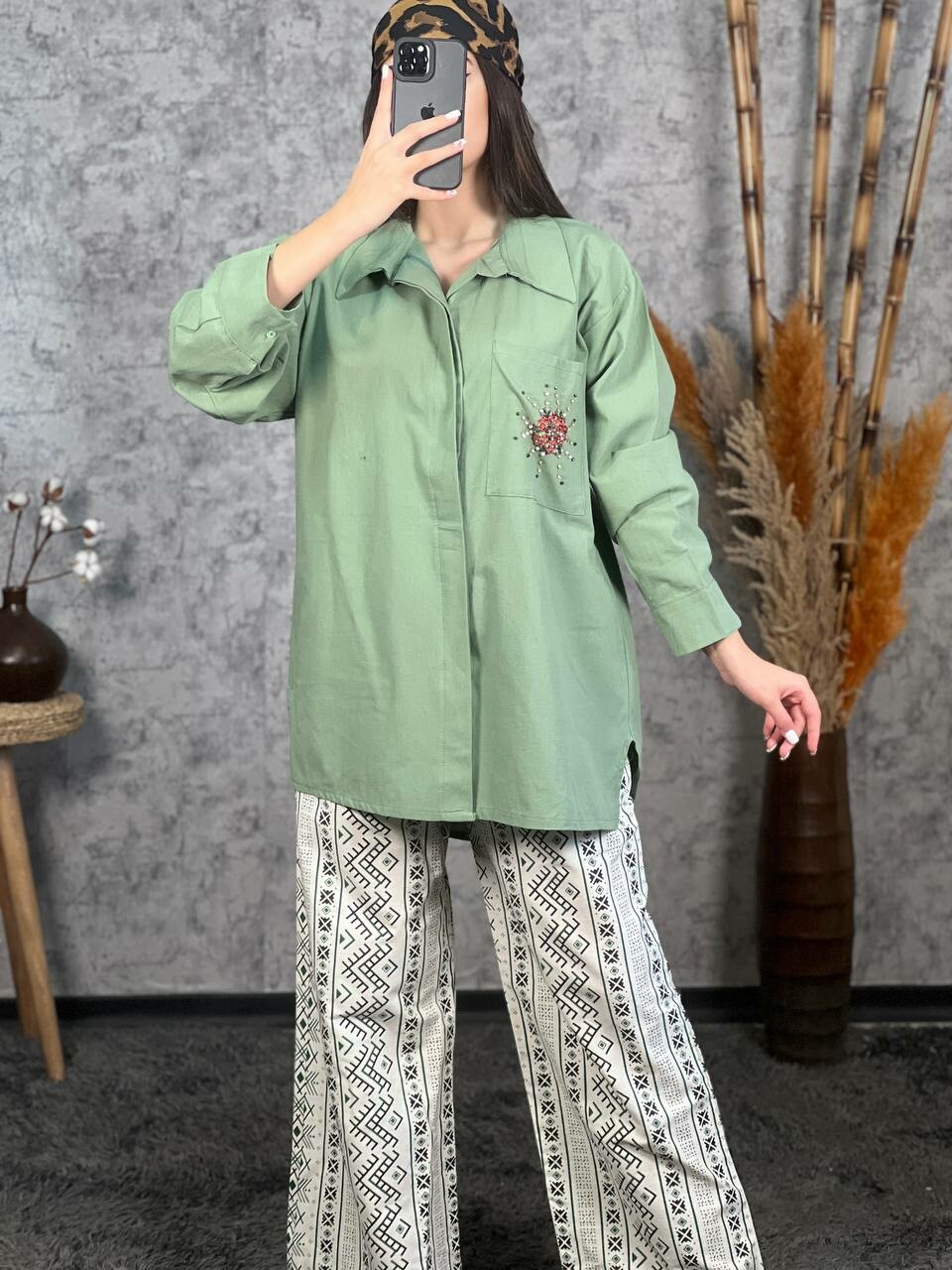 تونیک لینن سنگ دوزی کد ۱۰۱۴
