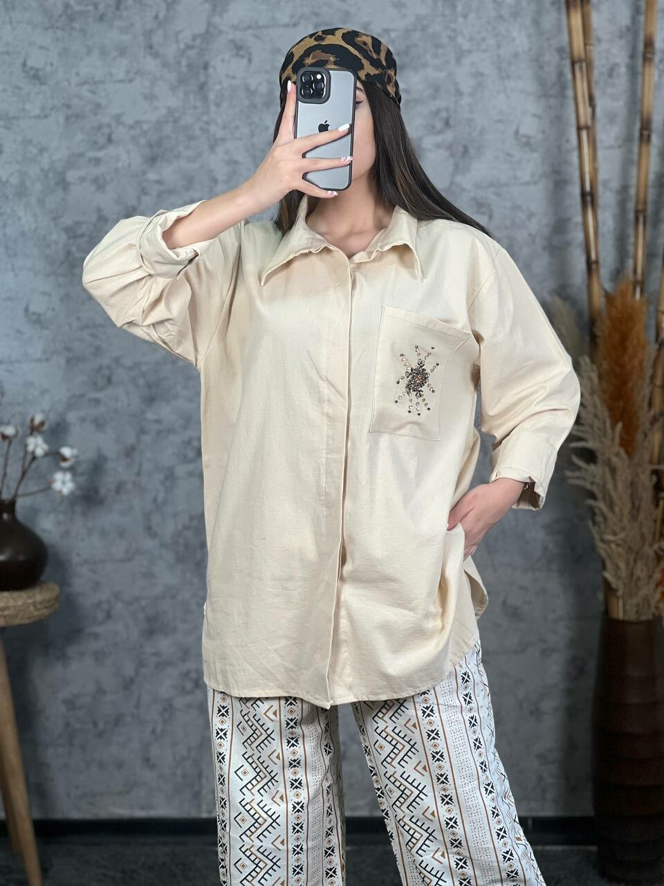 تونیک لینن سنگ دوزی کد ۱۰۱۴