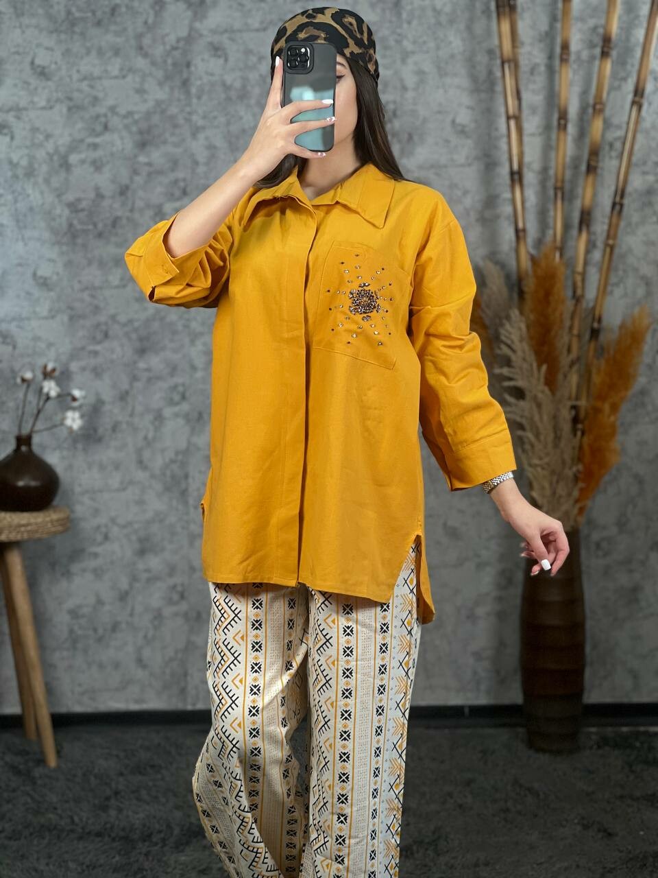 تونیک لینن سنگ دوزی کد ۱۰۱۴