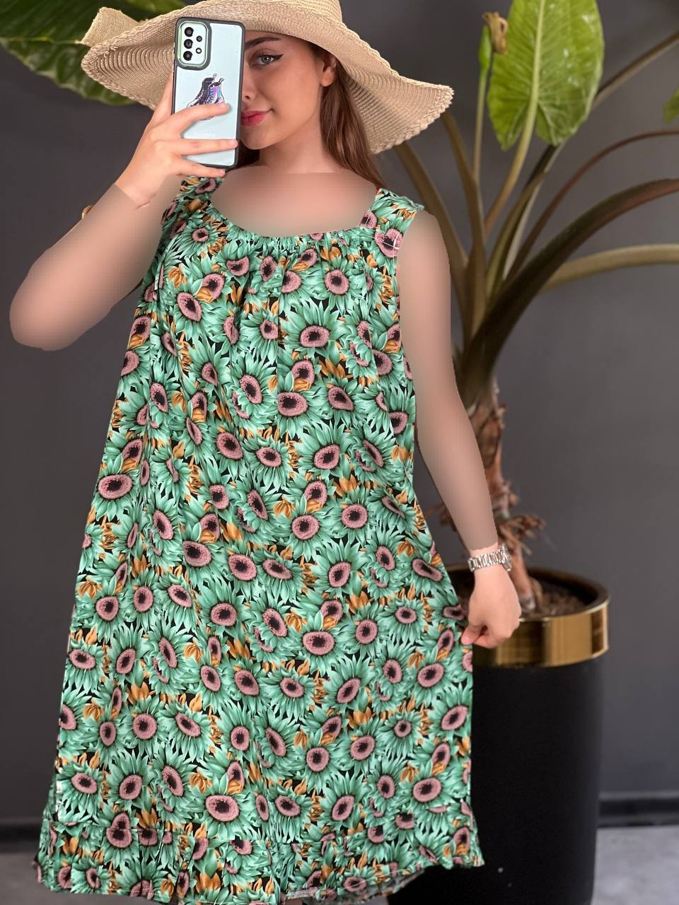 پیراهن نخی چیندار ۱۱۰۴