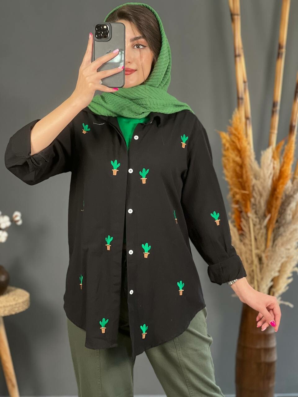 مانتو گلدوزی کاکتوس 1120