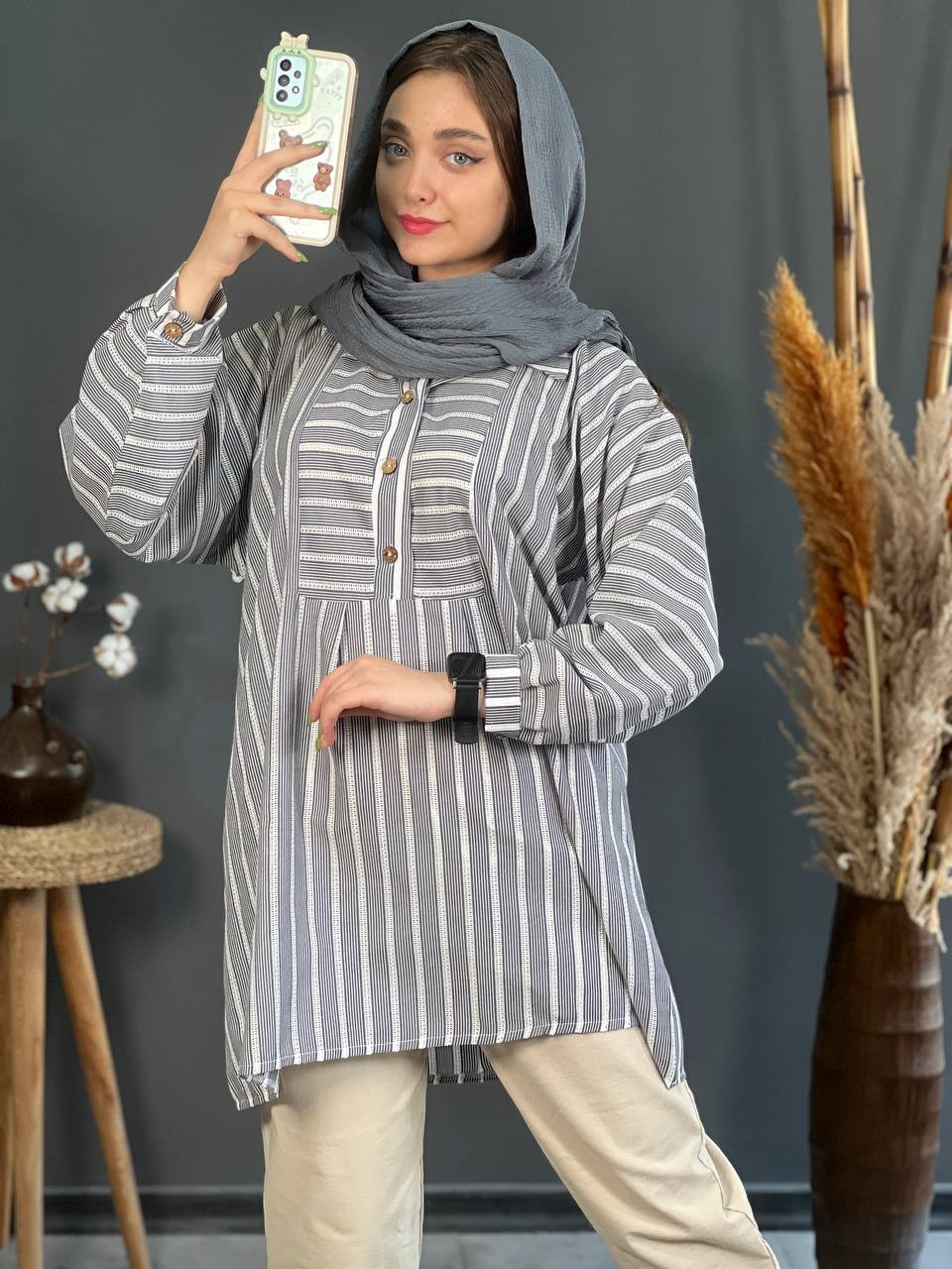 تونیک لینن نخ راه راه کد ۱۱۴۰