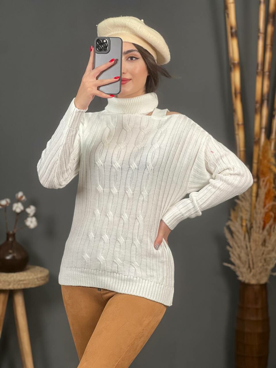 بلوز بافت سرشونه باز 1232