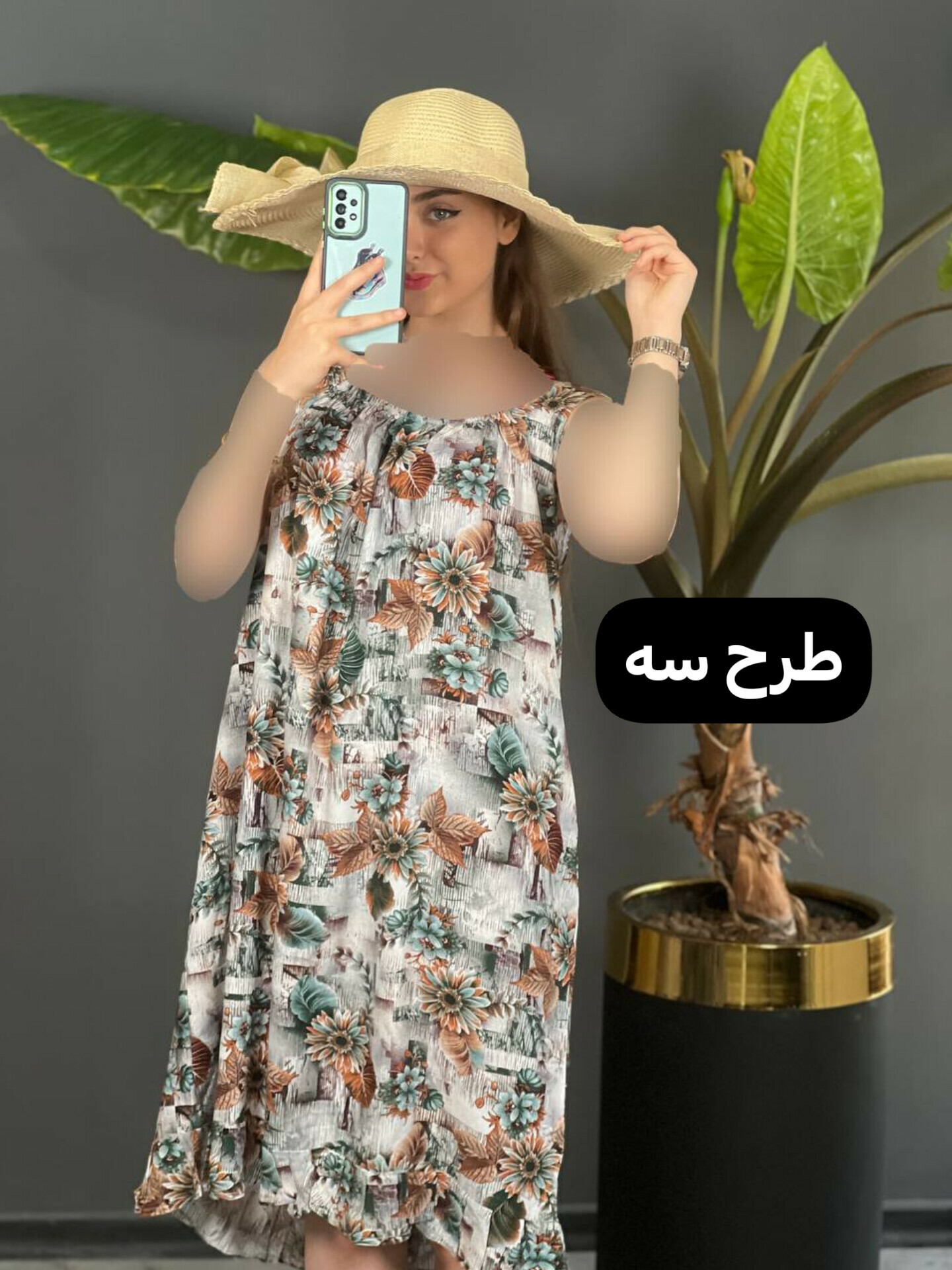 پیراهن نخی چیندار ۱۱۰۴