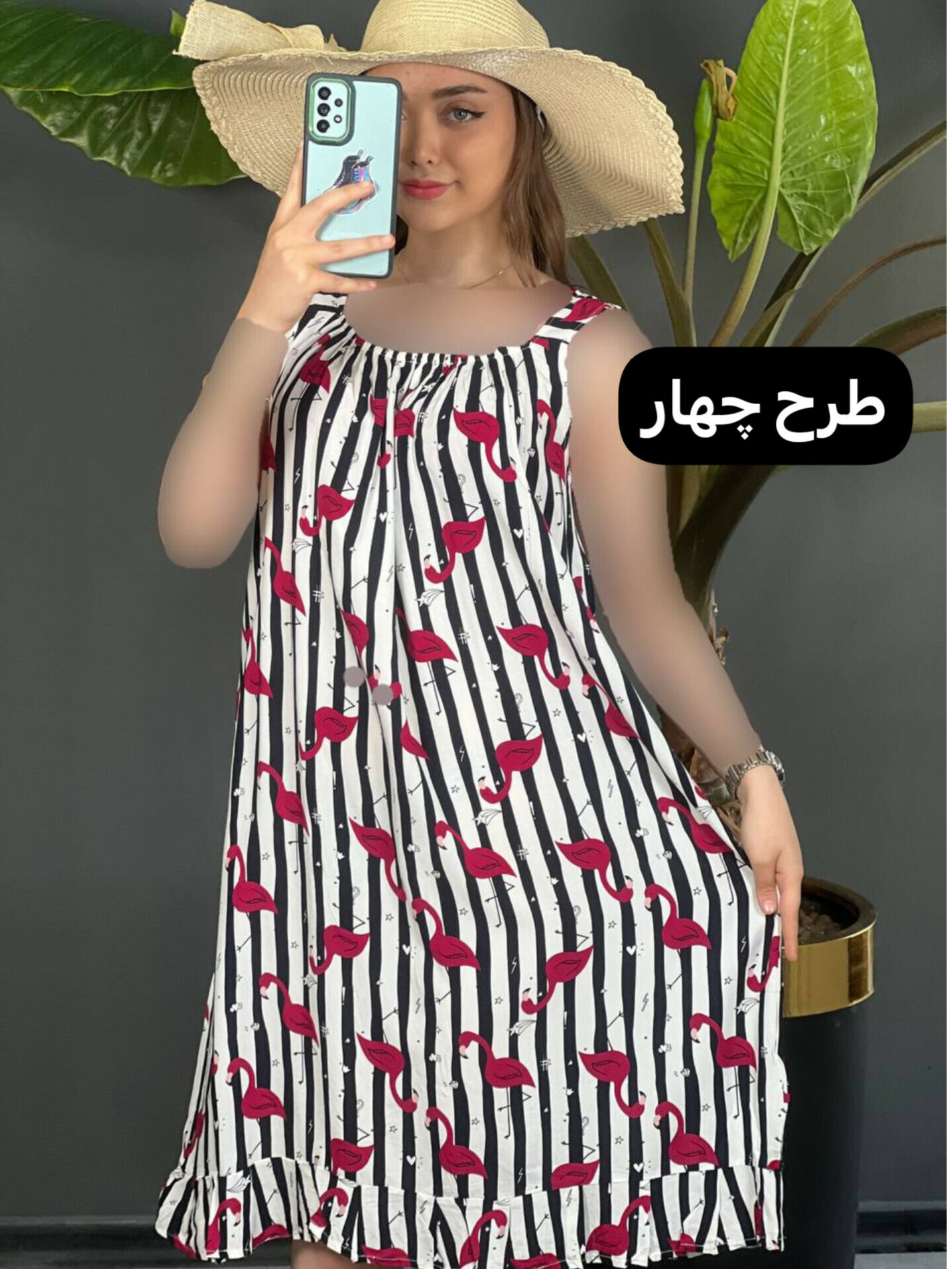 پیراهن نخی چیندار ۱۱۰۴