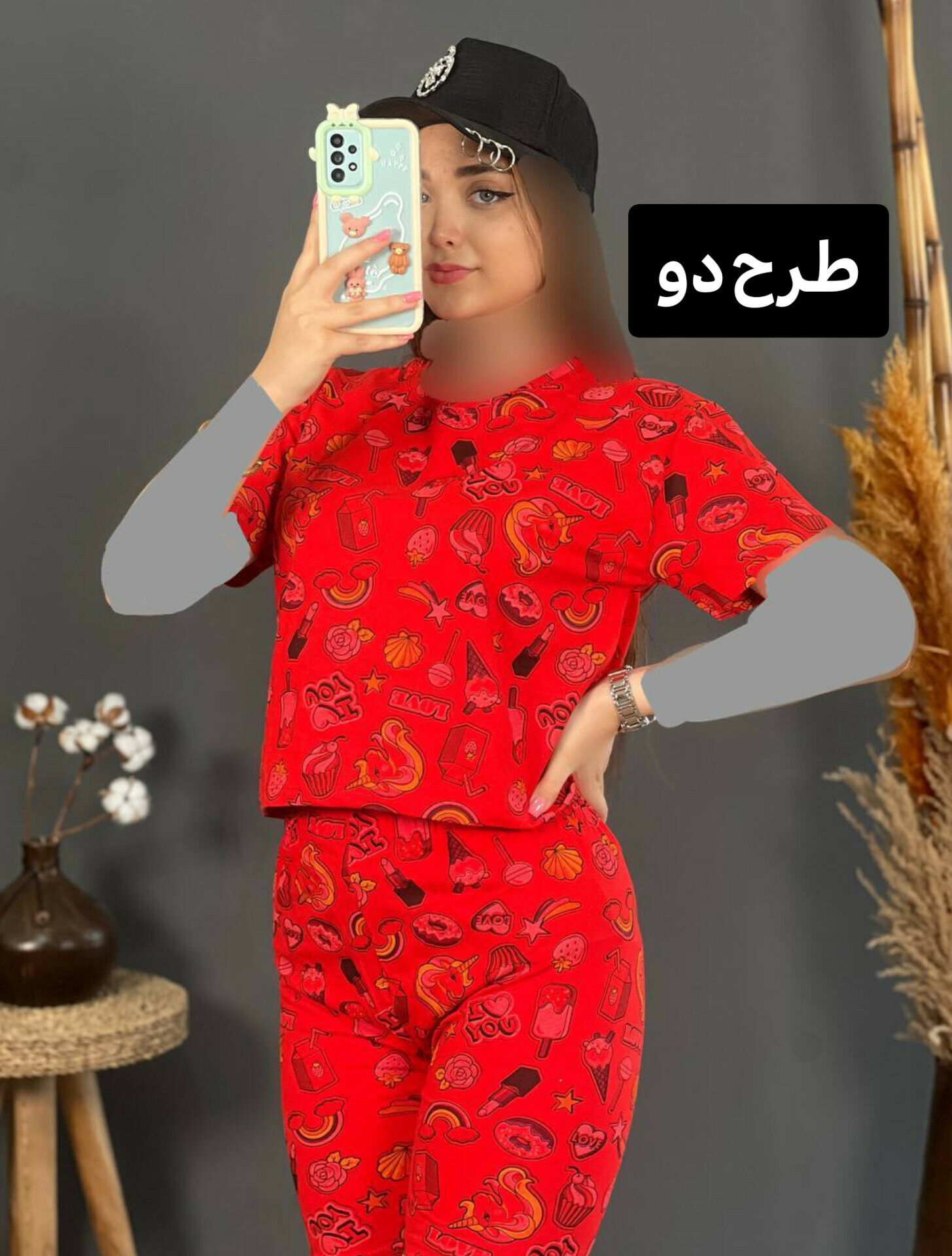 ست کراپ شلوارک پنبه 1152