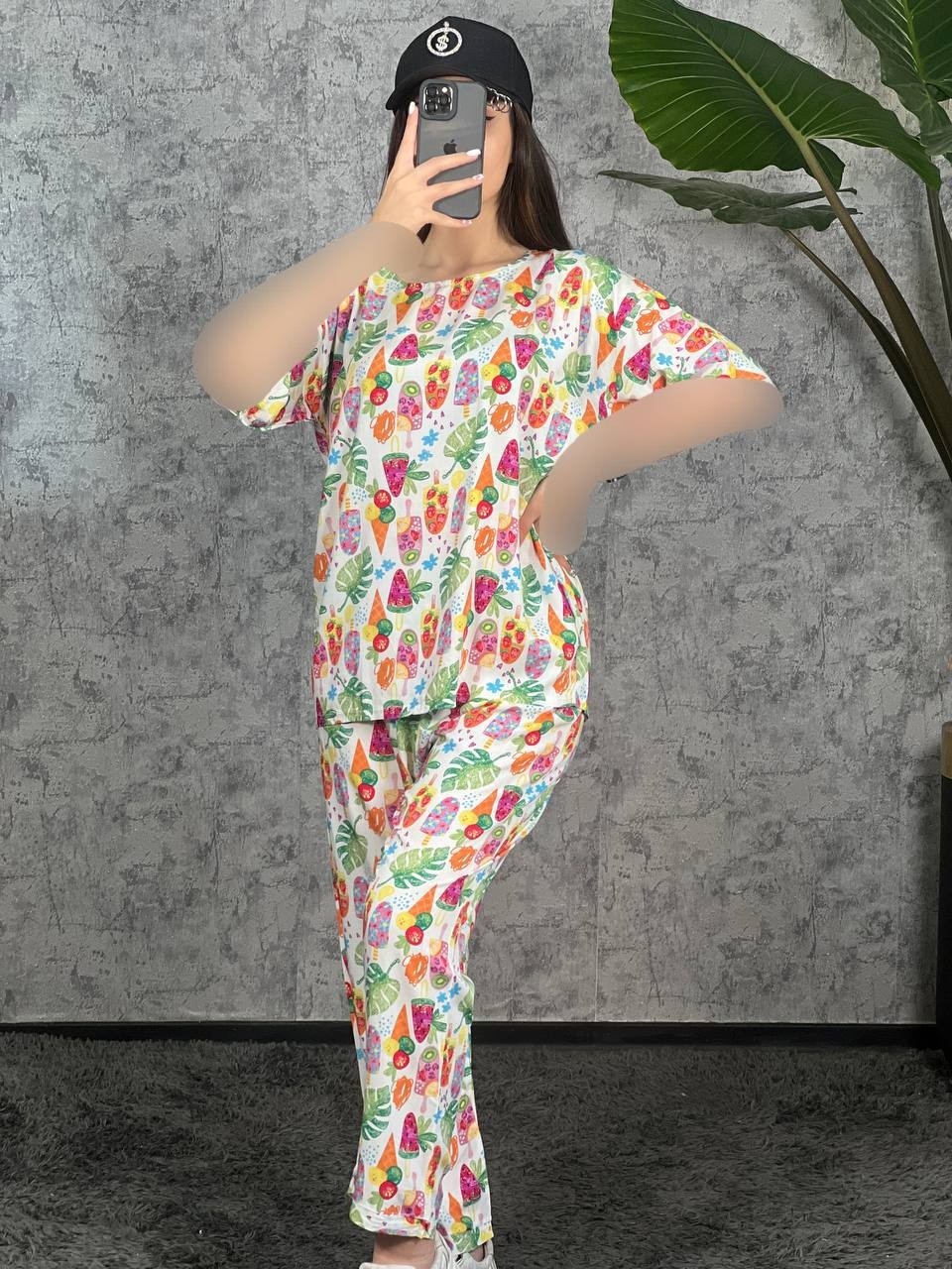 ست بلوز شلوار نخی 1023