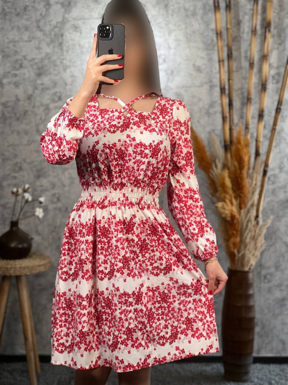 پیراهن فلور یقه ضربدری 1033