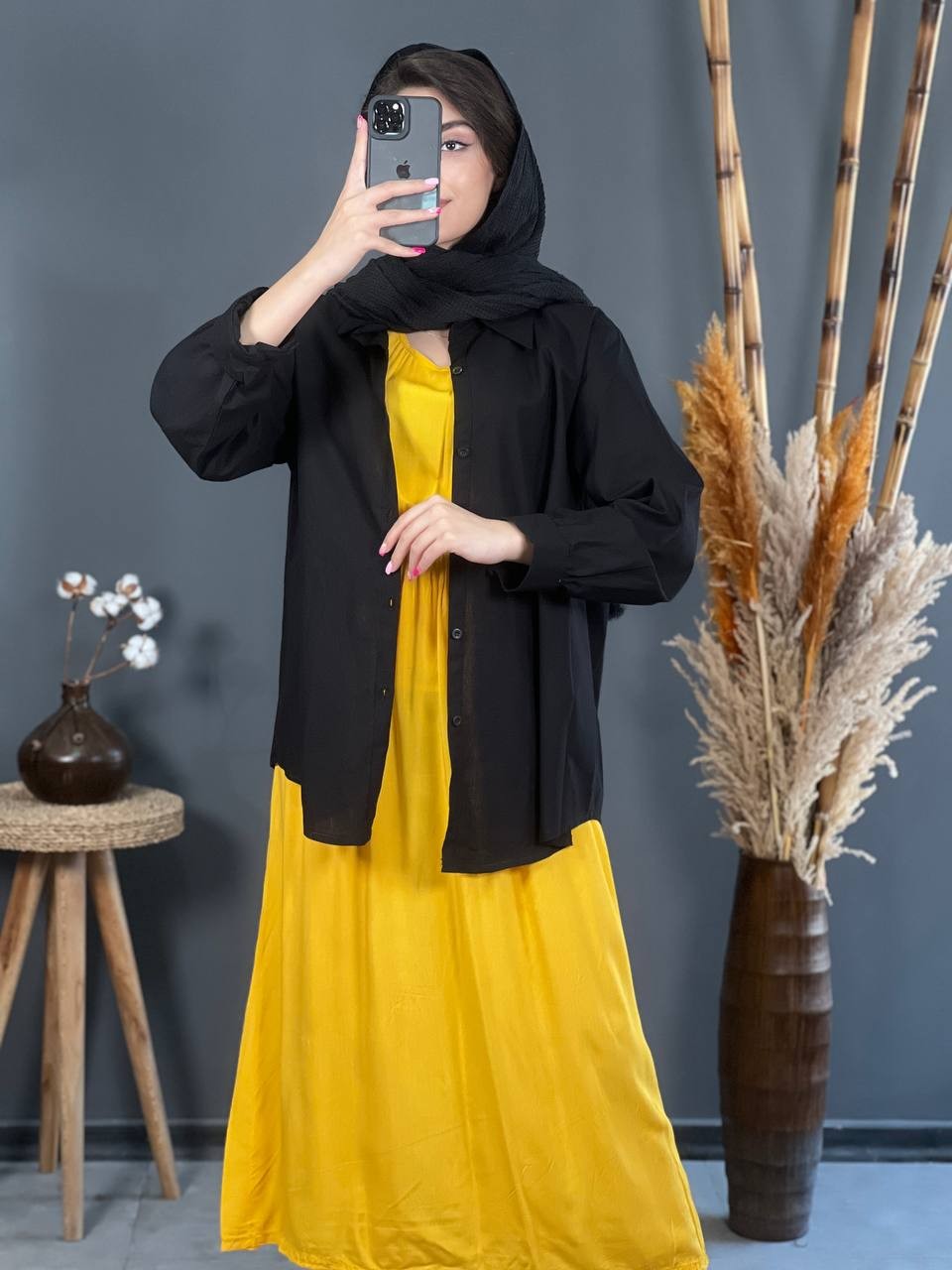 پیراهن نخی یقه گرد 1151