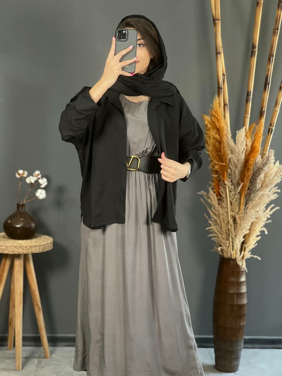 پیراهن نخی یقه گرد 1151
