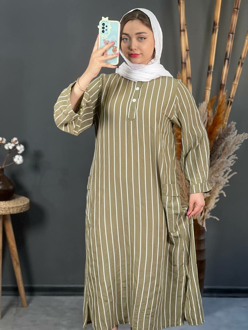 پیراهن جلو دکمه پلوتی 1160