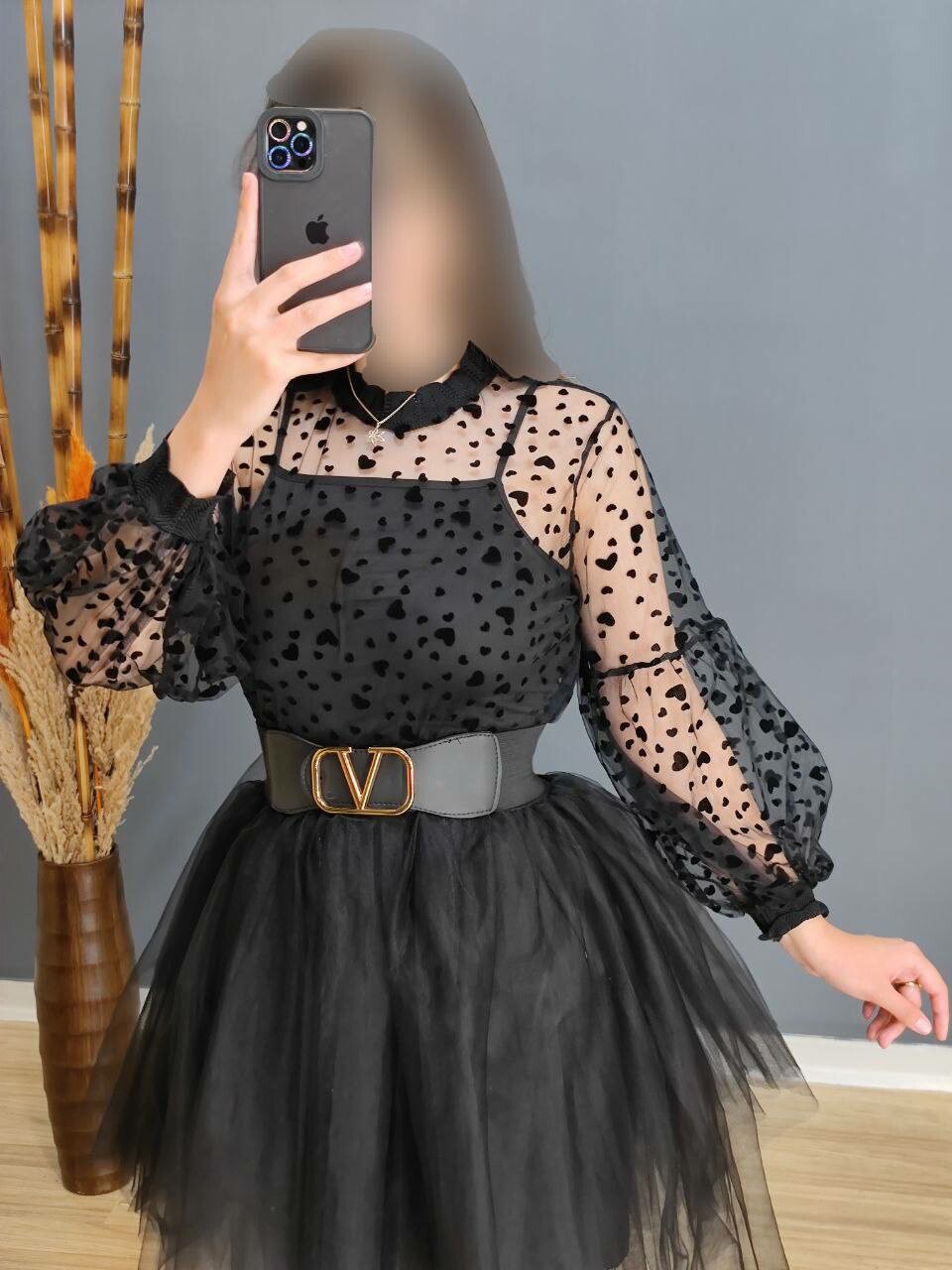 شومیز قلب مخملکوب 1114