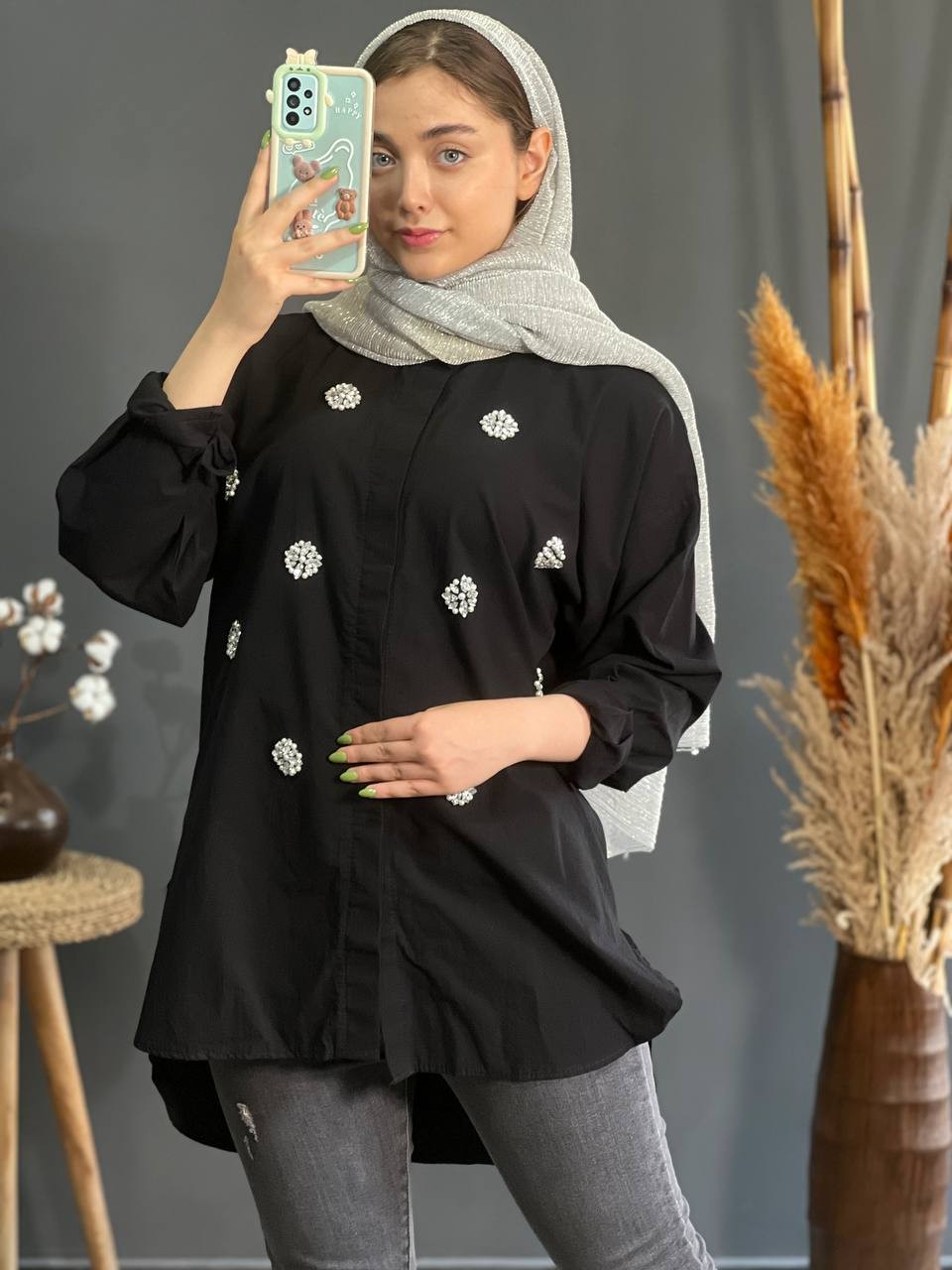 مانتو سنگدوزی لینن ترک 1116