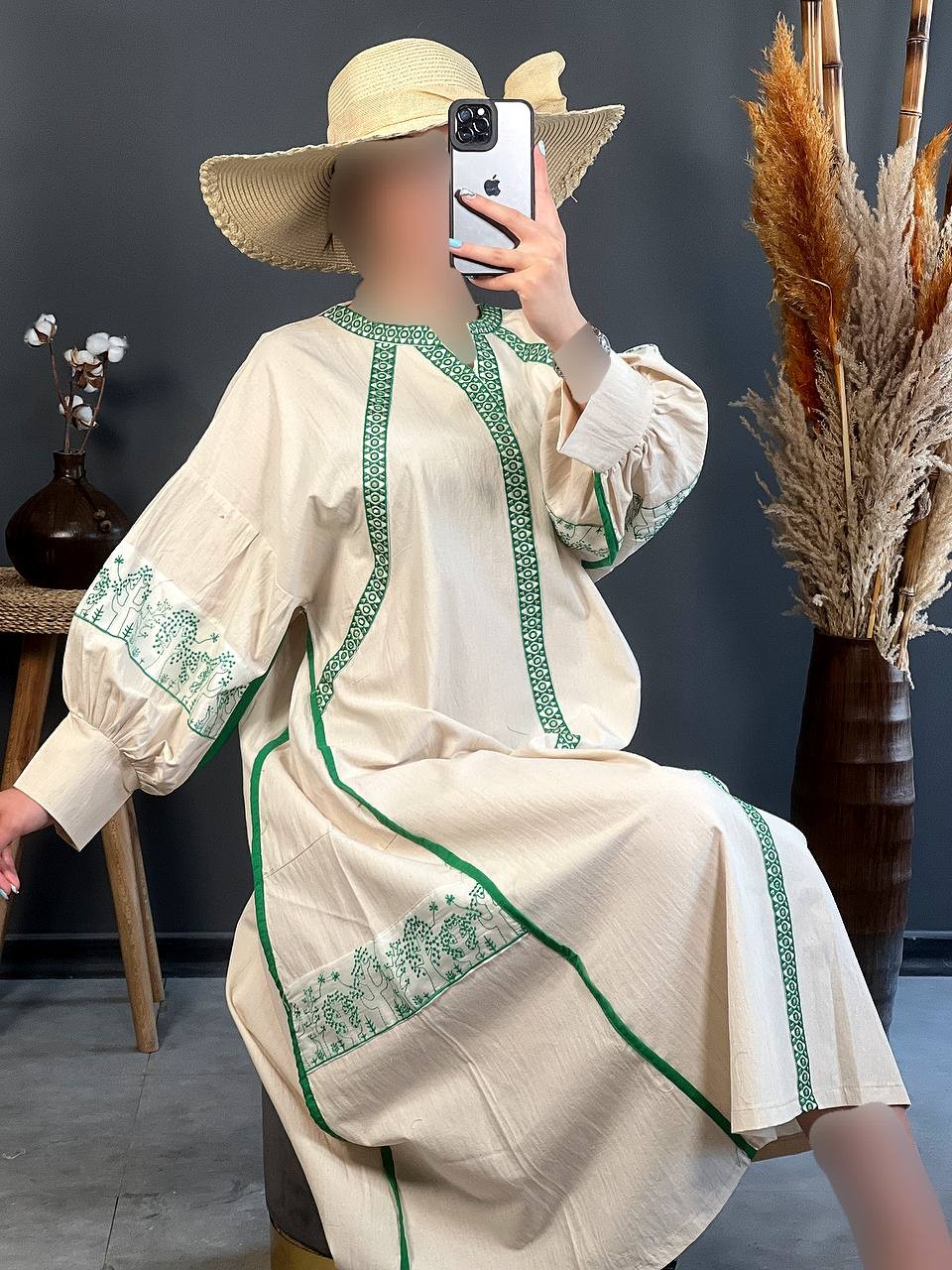 پیراهن لینن مزونی درنا 1184