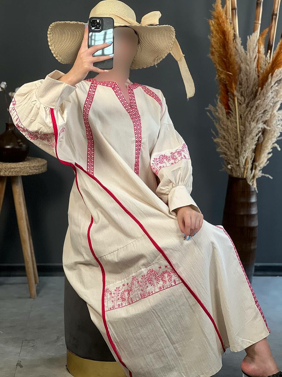 پیراهن لینن مزونی درنا 1184