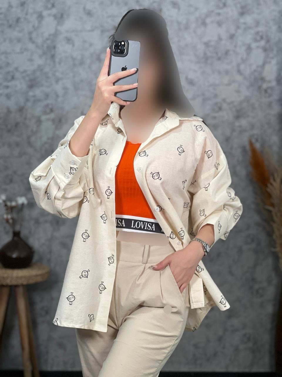 شومیز لینن نچرال ترک 1201