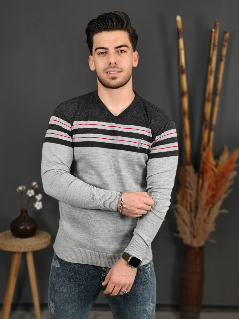 پلیور یقه هفت دو خط 1290