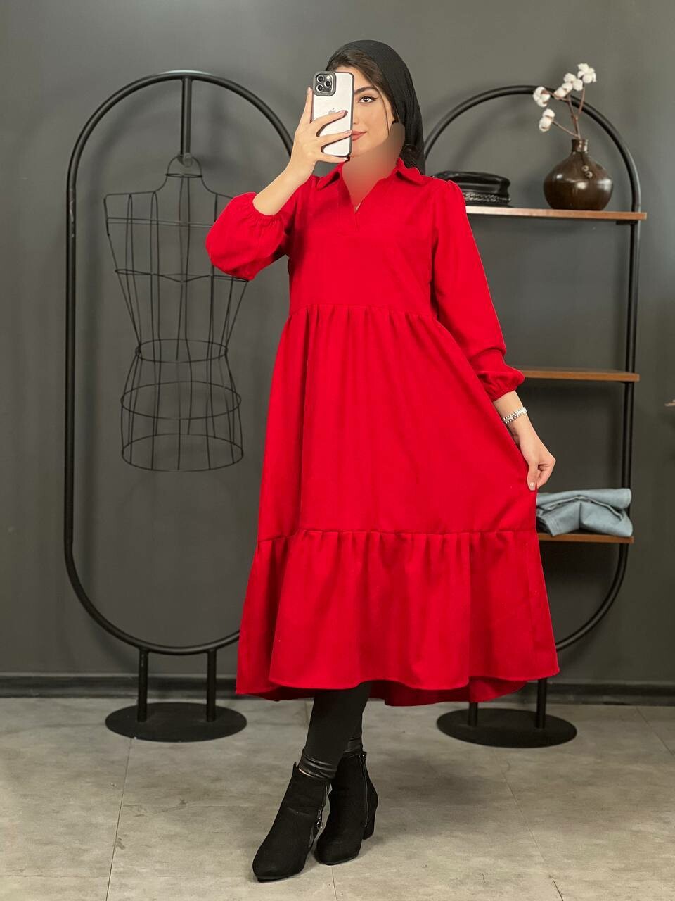 پیراهن کبریتی طبقه ای تارا کد 1346