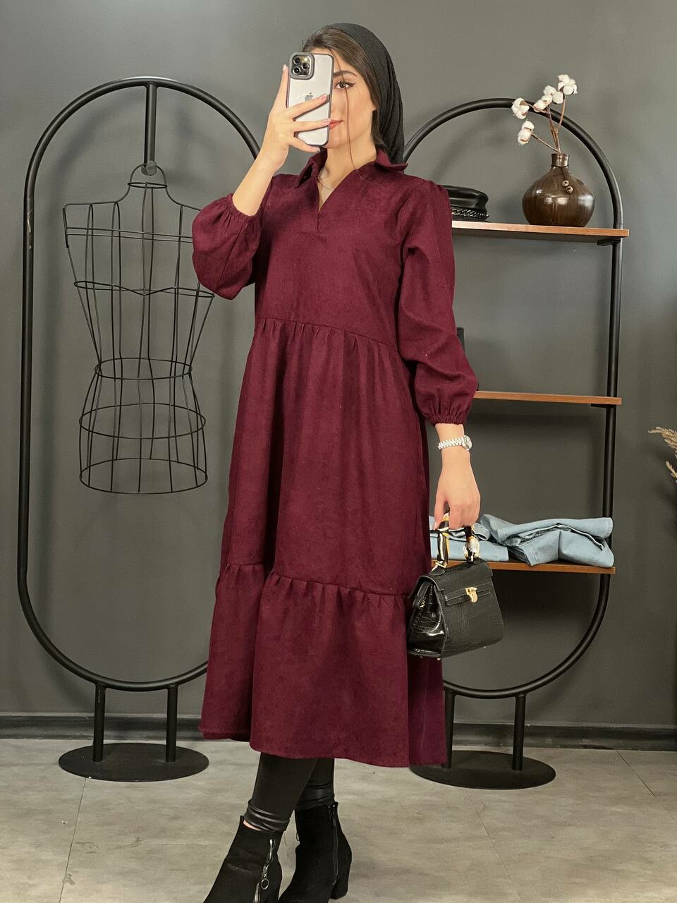 پیراهن کبریتی طبقه ای تارا کد 1346