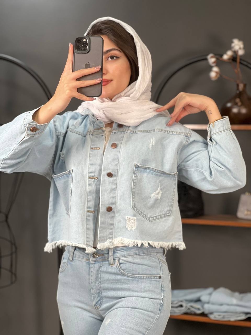 کت جین ریشدار کد 1364