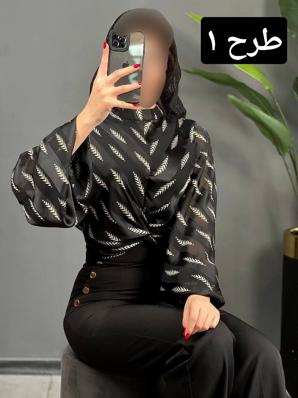 شومیز ساتن کریشه گندم کد 1457
