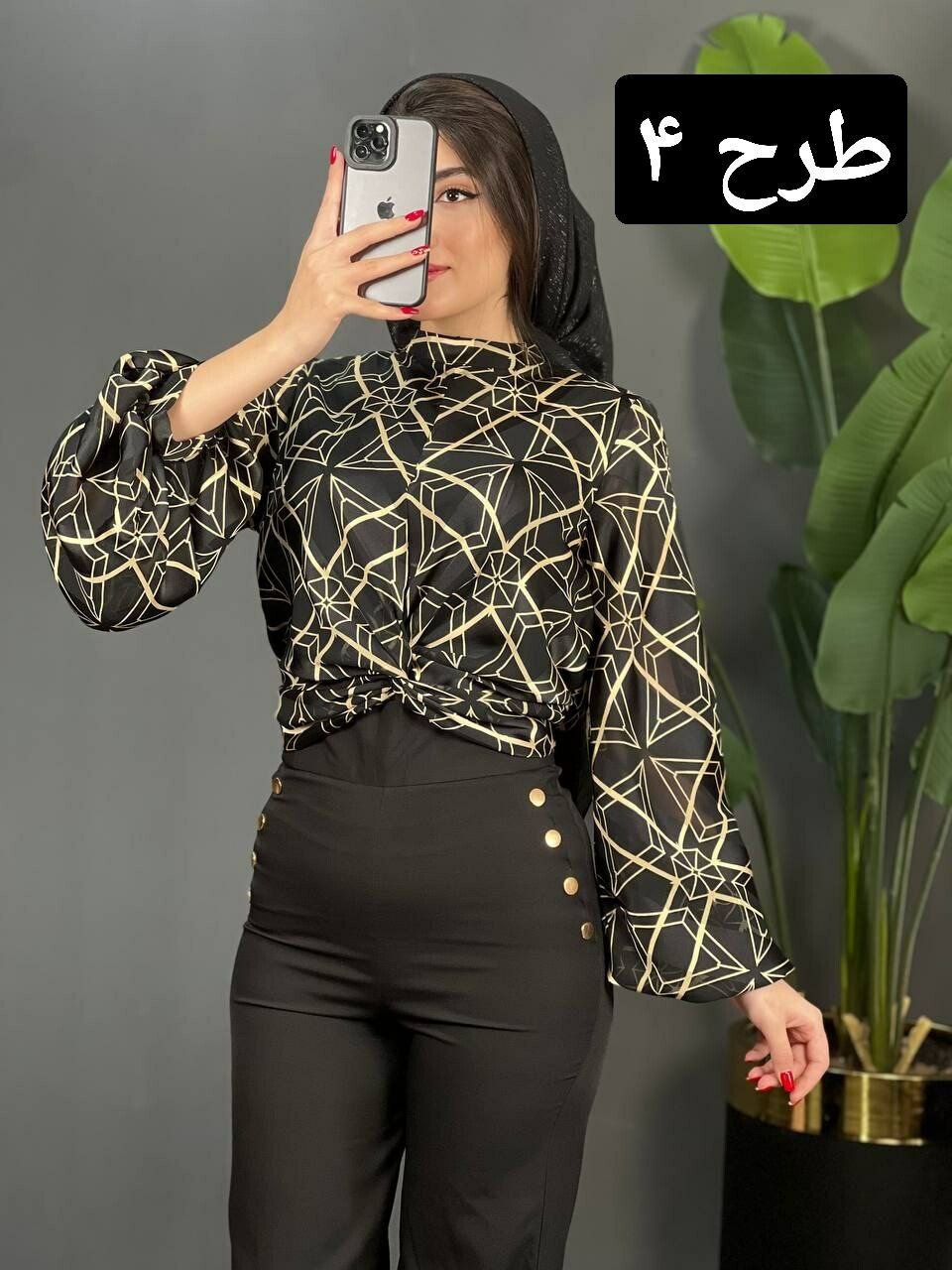 شومیز ساتن کریشه گندم کد 1457