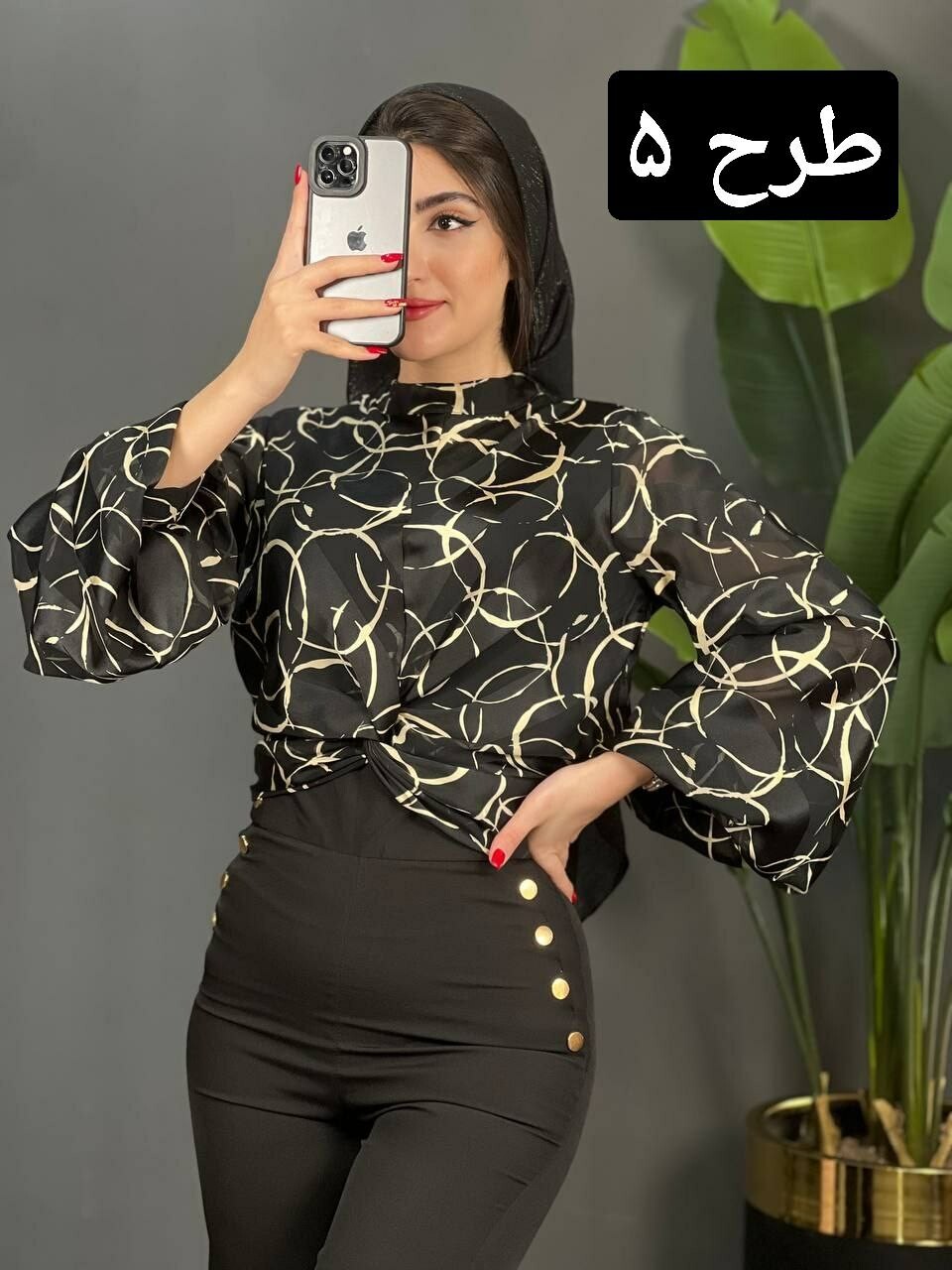شومیز ساتن کریشه گندم کد 1457