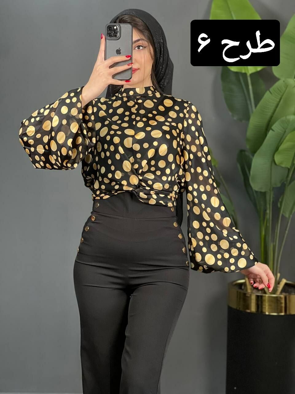 شومیز ساتن کریشه گندم کد 1457