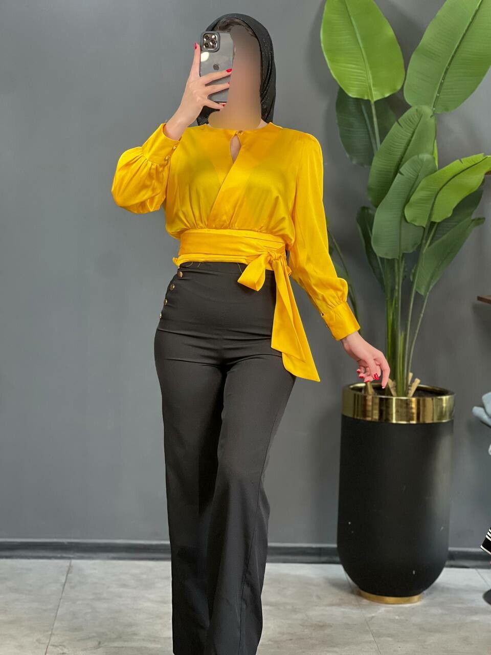 شومیز ساتن جلو گره کد 1458