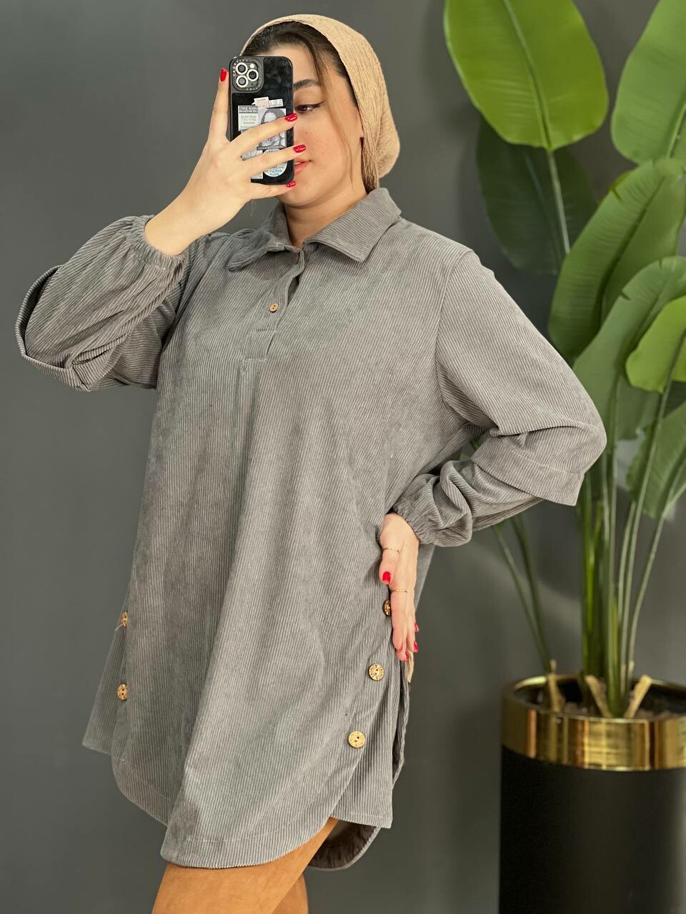 مانتو کبریتی دکمه چوبی کد 1517