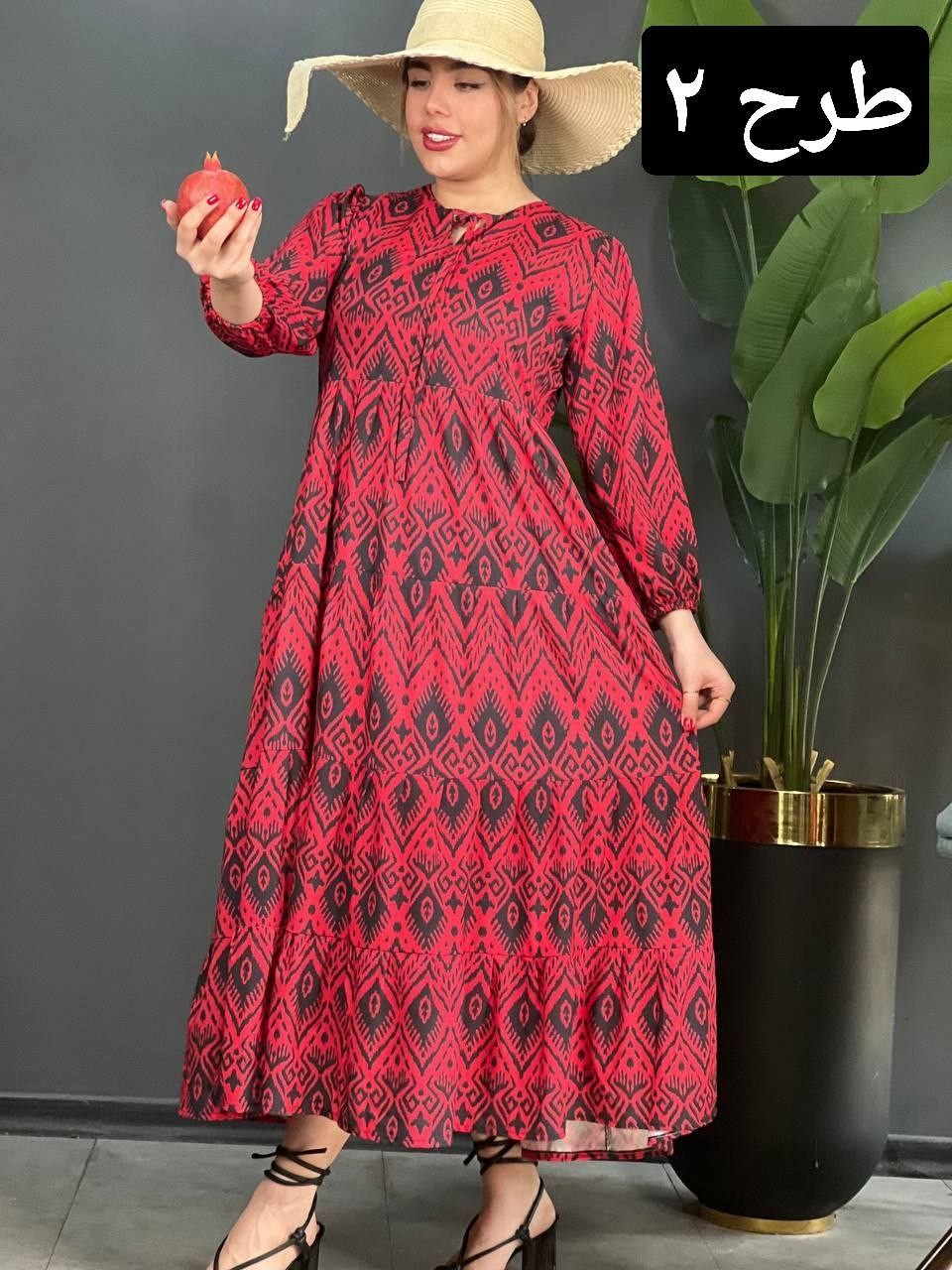 پیراهن فلور چین دار کد 1520