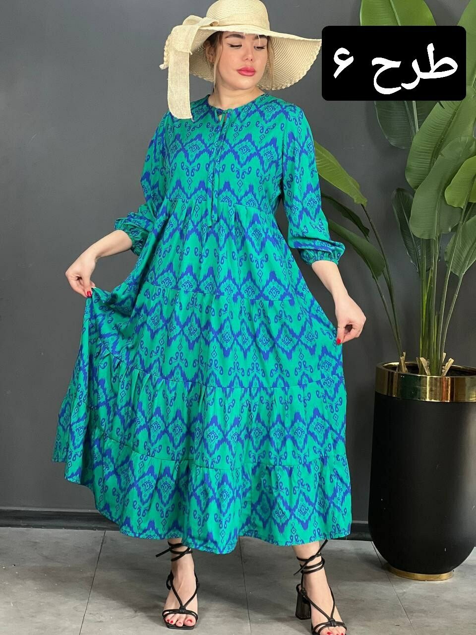 پیراهن فلور چین دار کد 1520