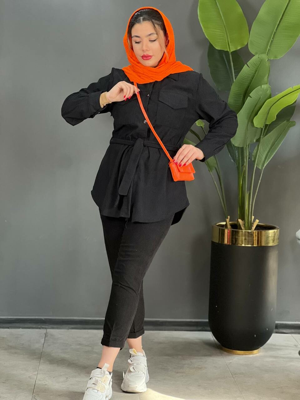 مانتو کبریتی کمربندی کد 1530